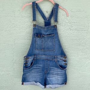 Eunina Sz L Amelia Cut Off Denim Bib Overalls